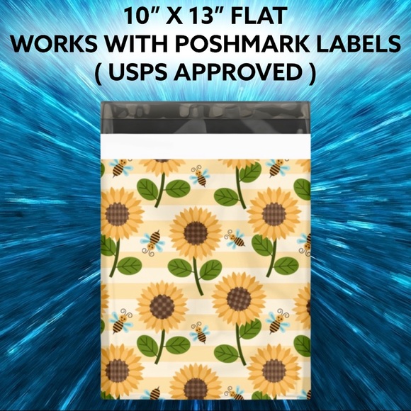 25 10X13 Sunflower Bee Poly Mailers PRICE IS FIRM - Picture 4 of 6